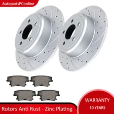 320mm Rear Slotted Rotors and Brake Pads for Chrysler 300 V6 Dodge Charger RWD