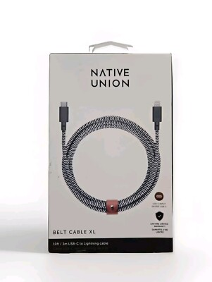 Native Union Belt Cable XL 10' Lightning  MFi-Certified  to USB-C 