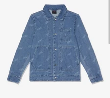 Air Jordan Flight Heritage Blue Denim Trucker Jacket, Size XXL NWT FN4649-436