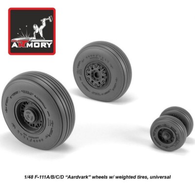 F111A/B/C/D Aardvark wheels w/weighted tires Armory Models AR AW48319 Scale 1:48