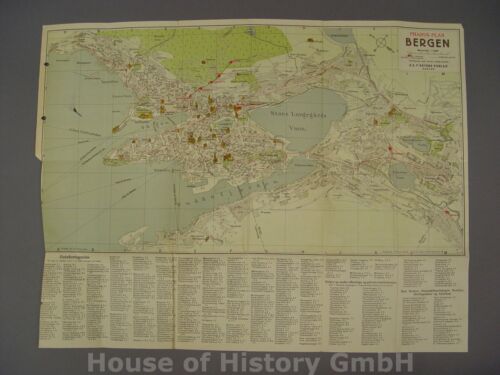 124936, Wehrmacht 4x Landkarte/Truppenkarte NORWEGEN Bergen, Inf.Rgt. 159 - Bild 1 von 1