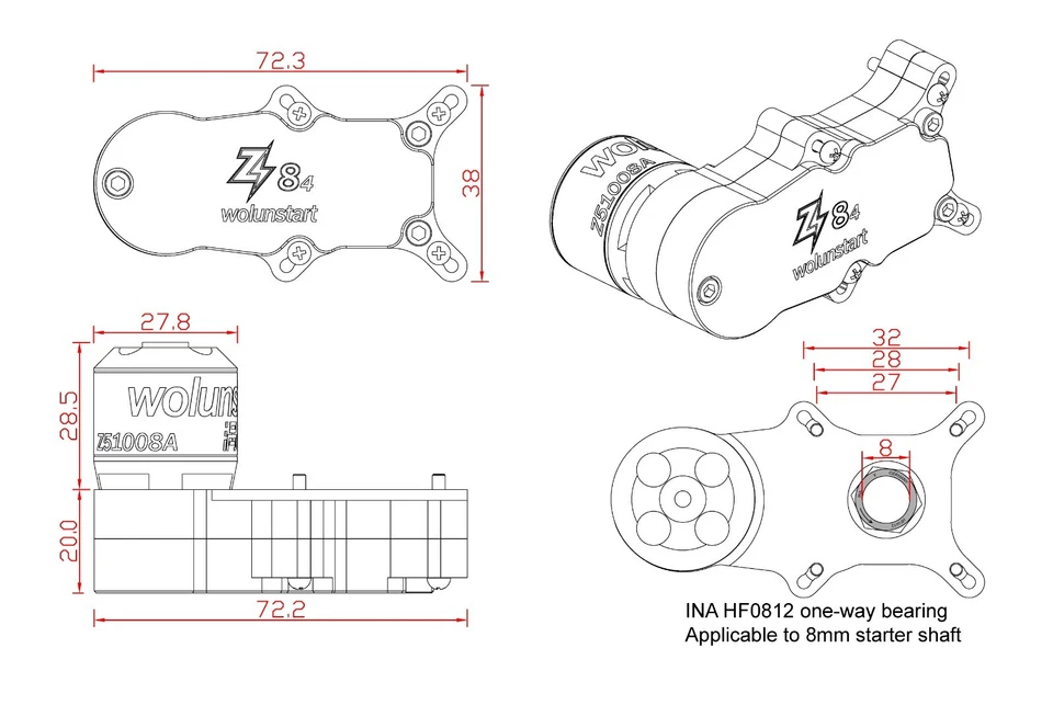 wolunstart Electric start compatible with kyosho GX 21 - Image 3 of 4