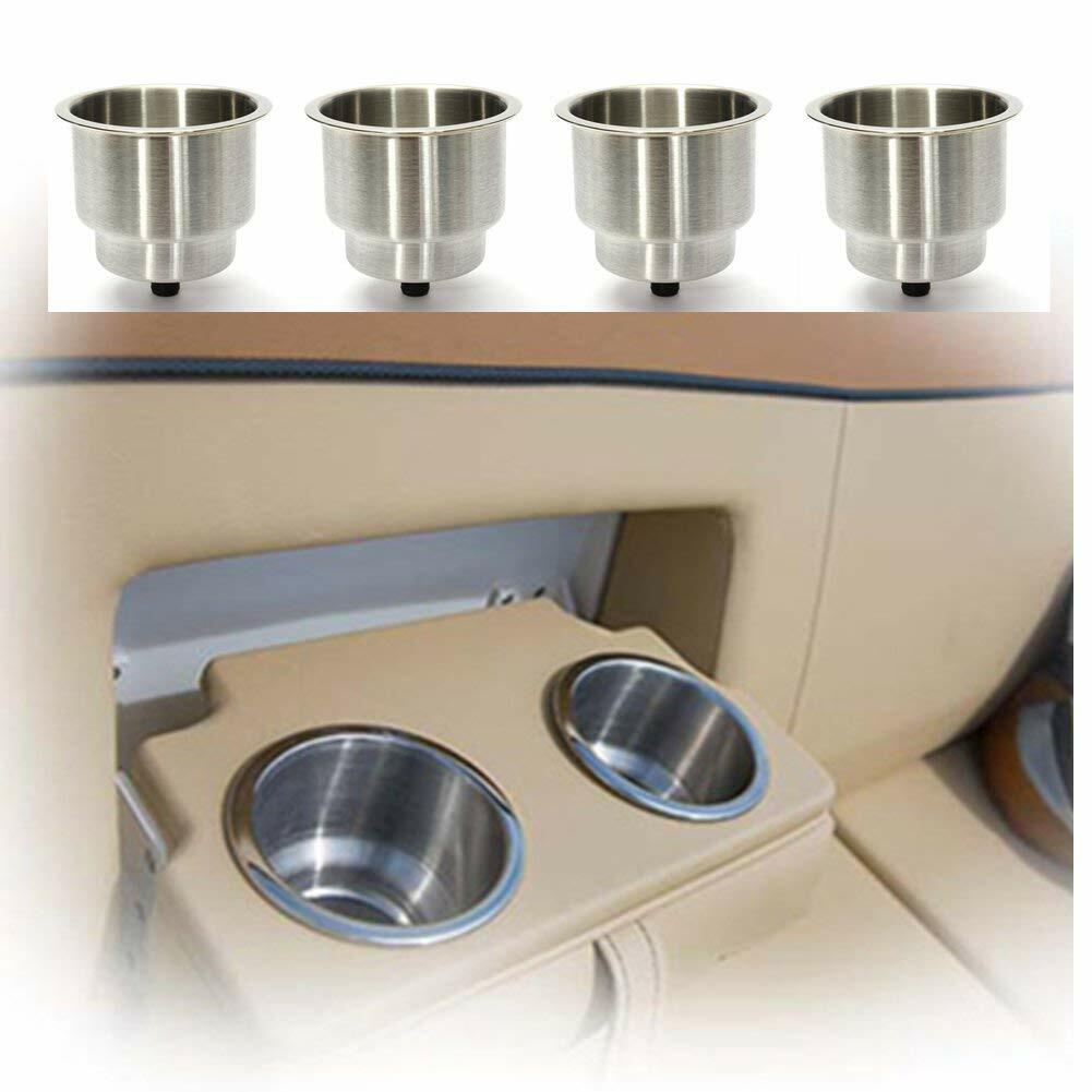 8X Marine Stainless Steel Boat Cup Drink Holder Brushed Universal Size 3-3/5"Dia