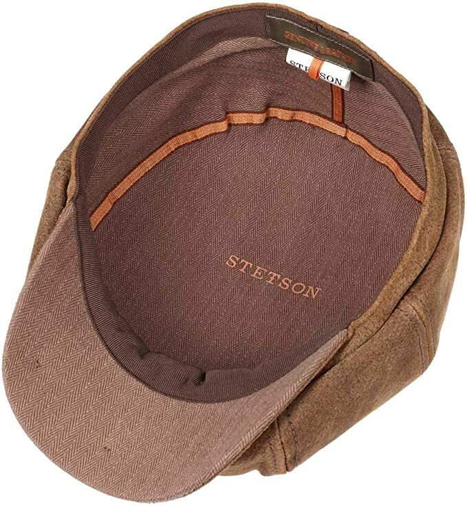 Stetson Burney Leather Bakerboy Cap (Newsboy/Gatsby) Small to XX