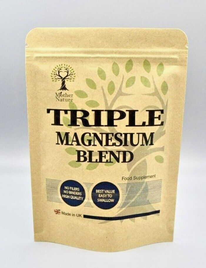 Triple Magnesium Capsules Vegan Magnesium Complex Bisglycinate Citrate