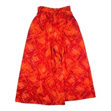 Vintage 60s or 70s Wide-Leg Pants 24" Waist High Rise Bright Red Orange