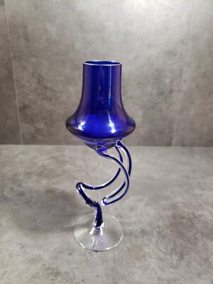 Makora Krosno Octopus Vase Cobalt Blue Art Glass