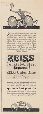 JENA, Werbung 1926, Carl Zeiss Jena Punktal-Gläser Brille