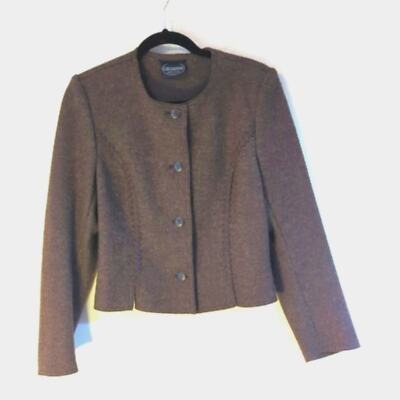 Giesswein Austria Boiled Wool Brown Cropped Button Front Jacket 6