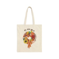 "It's Fall Y'all" Illustration Cotton Canvas Tote Bag