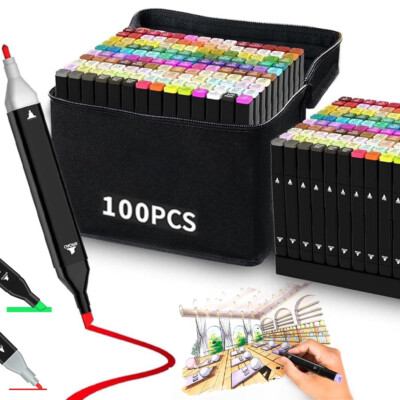 100 Farben Marker Stifte Set, 2 Sekunde Schnell Trocknende Marker Set Für DIY