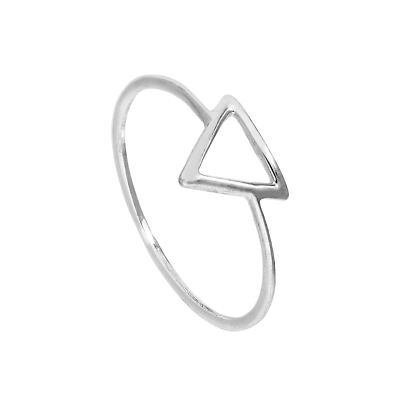 Sterling Silber offen Dreieck Ring Größen J - V Form vier Box Quadrat
