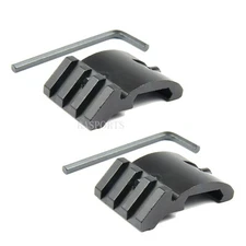 1 Pair LOW PROFILE OFFSET ANGLE PICATINNY RAIL MOUNT 45 DEGREE 20MM BLACK