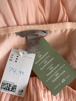 H&M Pleated Pink Chiffon Strapless Maxi Dress sz. M NWT Orig.pr.$74.99 |  eBay