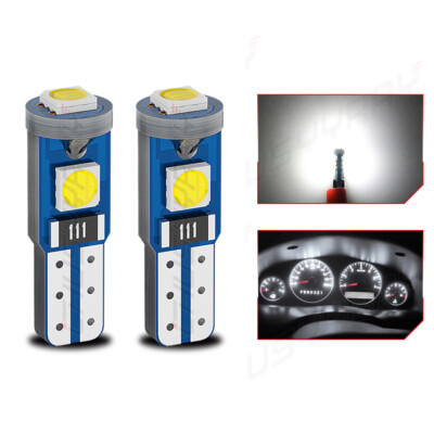 2Pcs T5 Instrument Cluster Panel Gauge Dash LED Bulbs light 17 18 73 74 white