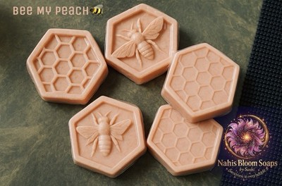 Bee My Peach Soap  Handmade Grapefruit Scented Bar, Moisturizing, Natural Gift