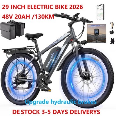29 Zoll E-bike 48V 20AH Elektrofahrrad E-Mountainbike 21 Gänge 25KM/H 130KM NEU