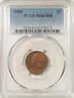 1906 INDIAN CENT - PCGS MS-63 RB, CHOICE!