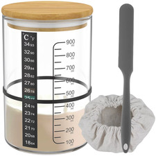 35OZ Sourdough Starter Jar Kit Sourdough Borosilicate Glass Jar Reusable Wide Mo