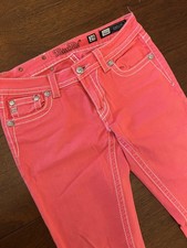 Miss Me Jeans Womens 29 Pink Skinny Stretch Denim Rhinestone Pocket JP5769S4