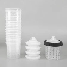 20oz(600ml) Disposable Paint Spray Gun Cup with 50 Liners & 50 Lids Gun Cup