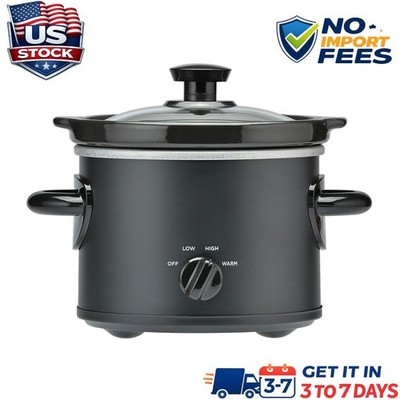 2 QUART Slow Cooker, Matte Black Finish, Removeable Stoneware Pot- FREE SHIPPING