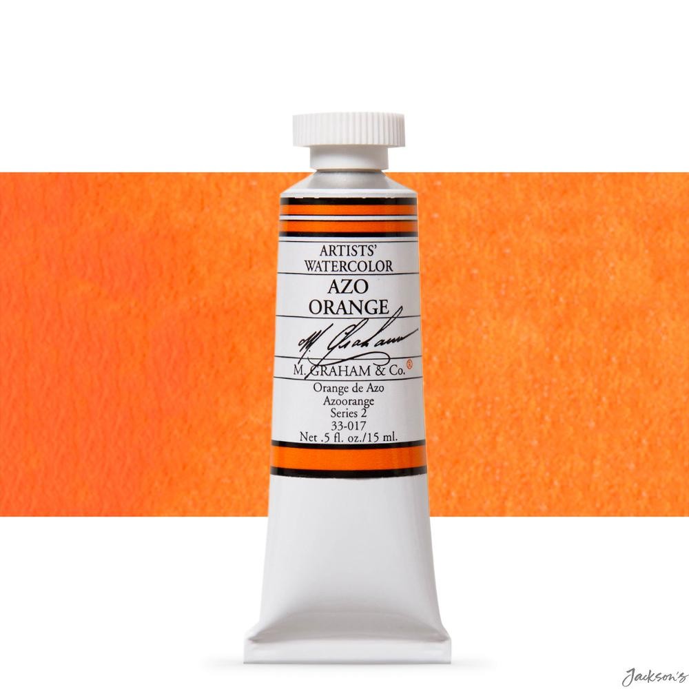 M. Graham Artists Watercolour Paint With Honey 15ml Tube Azo Orange PO62