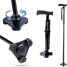 *BRAND NEW* HurryCane Freedom Edition Foldable Walking Cane with T Handle Black