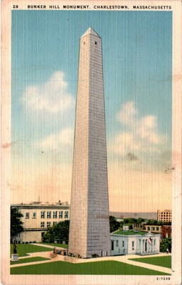 BUNKER HILL MONUMENT, CHARLESTOWN, MASSACHUSETTS, UNITED Postcard
