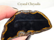 Brazilian Black Agate Druzy Geode Crystal Slice Polished Decorative Stone