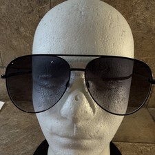 Foster Grant Black Aviator Sunglasses Dark Gray Lenses Unisex 62-18-140-55mm