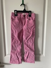 Crewcuts Girls Pink Solid Corduroy Pants Cotton/Elastane Size 6 Pockets