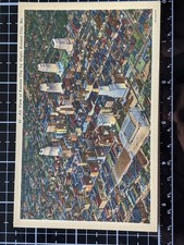 Vintage air view of Kansas City by night, Kansas City Missouri postcard 