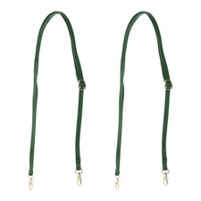 2 Pcs 51 Inch Leather Purse Handle Strap  Adjustable Length Strap Dark Green
