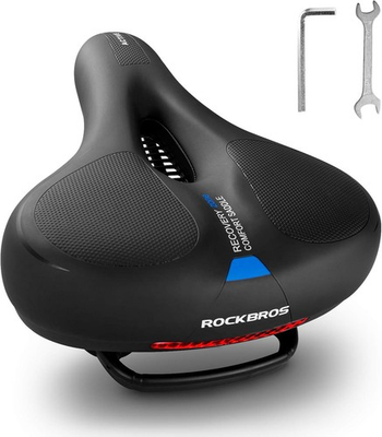 #ad ROCKBROS Bike Seat Cushion w Handleamp;Dual Shock Absorbing Ball Memory Foam Saddle $18.99