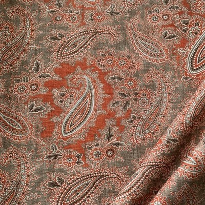 Andrew Martin Gardinenstoff Pavillon ~ schokolade ~ 2,95m ~ Leinenmischung Paisley