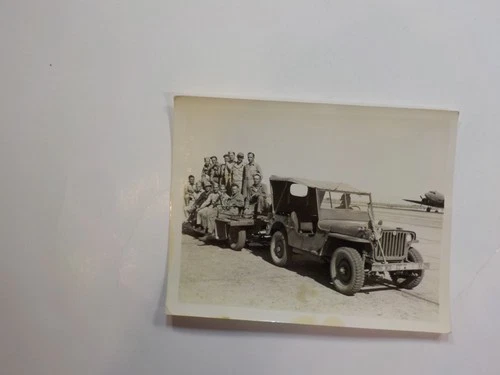 WW2 Photo Military Jeep Soldiers Airplane WW II Image Photograph Militaria WWII
