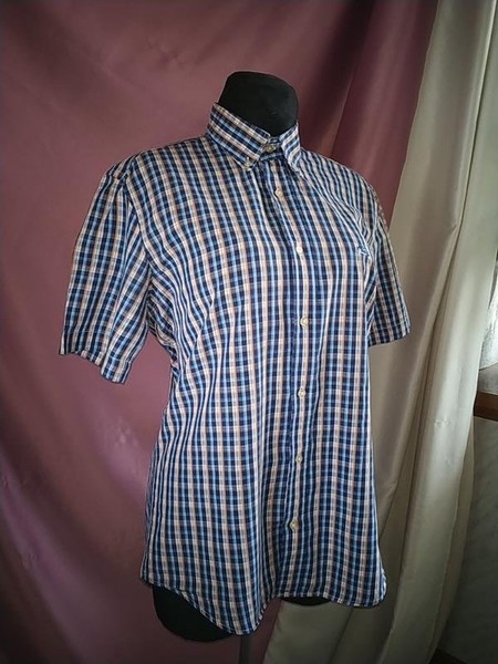 Men Etro Shirt Navy Cotton 40 /L / 48 #7Q59