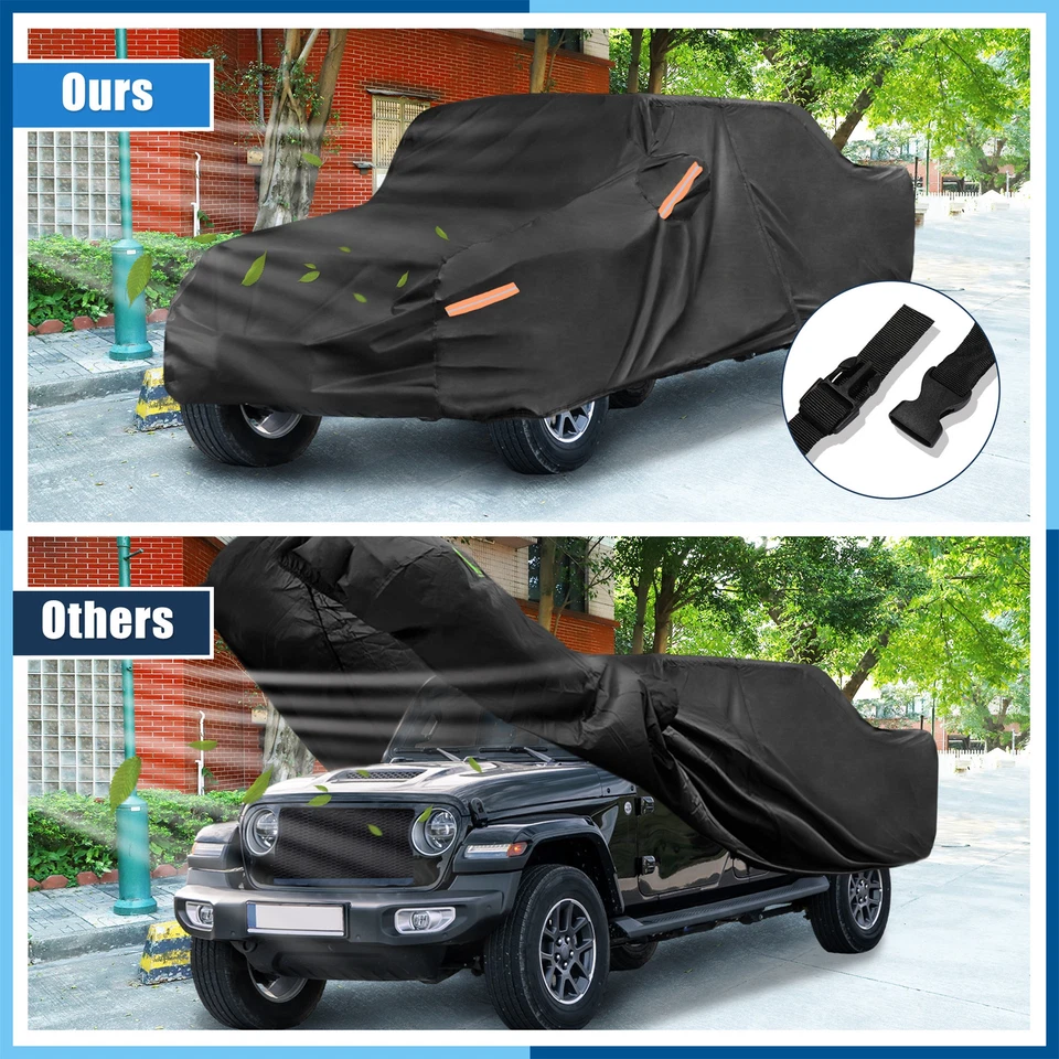 1 pieza cubierta de coche camión para Jeep Gladiator JT 2020 2021 2022 impermeable a la lluvia negra Foto 4 de 4