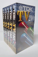 5 VIDEOCASSETTE VHS VERGINI TDK TV  240 MINUTI 4 ORE, NUOVE SIGILLATE!!!