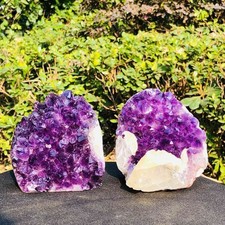2pcs 4.62LB Natural Amethyst geode quartz cluster crystal specimen Healing 3233