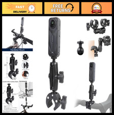 Camera Motorcycle Mount for Insta360 X5/X4/X3/X2, Double Super Clamp Holder for