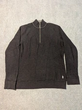Smartwool Sweater Womens XL Gray Merino Wool 1/4 Zip Pullover 