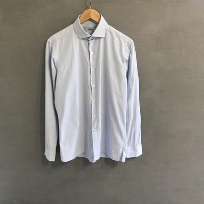 Men Savile Row Company Shirt Blue Cotton 40 /L /