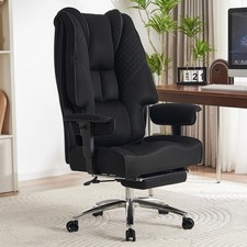 Big and Tall Office Chair 400lbs Wide Seat, Leather High Back Executive Offic...
