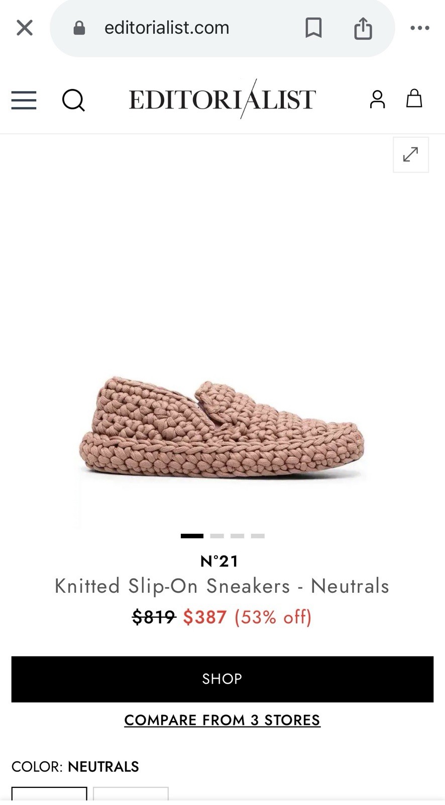 GENUINE NUDE PINK N°21 KNITTED SLIP ON TRAINERS,RUNWAY RAGE,SOLD OUT!BNWB,EU 37 image 2