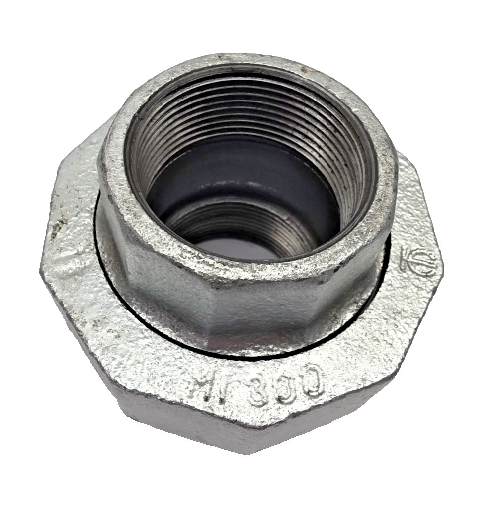 1-1/2" 300 Threaded NPT Union Galvanized Malleable Iron Pipe Fitting MI300, new