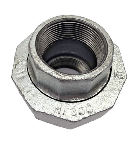 1-1/2" 300 Threaded NPT Union Galvanized Malleable Iron Pipe Fitting MI300, new