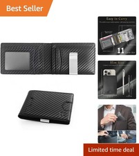 Men  s Slim Pop Up Wallet RFID Blocking Carbon Fiber Bifold Fast Ship Men Gift