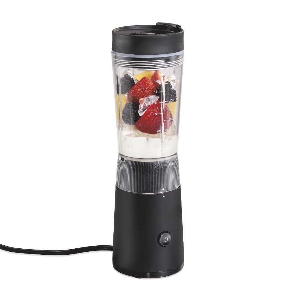 Personal Blender for Smoothies with Travel Lid, 14 oz, Black